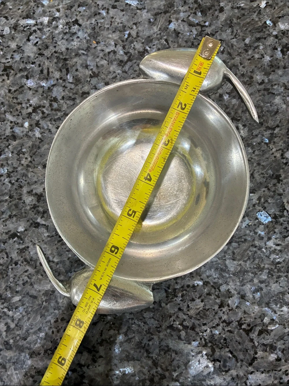 Vintage Pewter Chili Pepper Handle Candy Dish